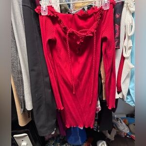 Cute off the shoulder red dress